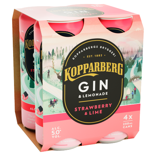Picture of Kopparberg Strawberry Gin and Lemonade RTD Cans