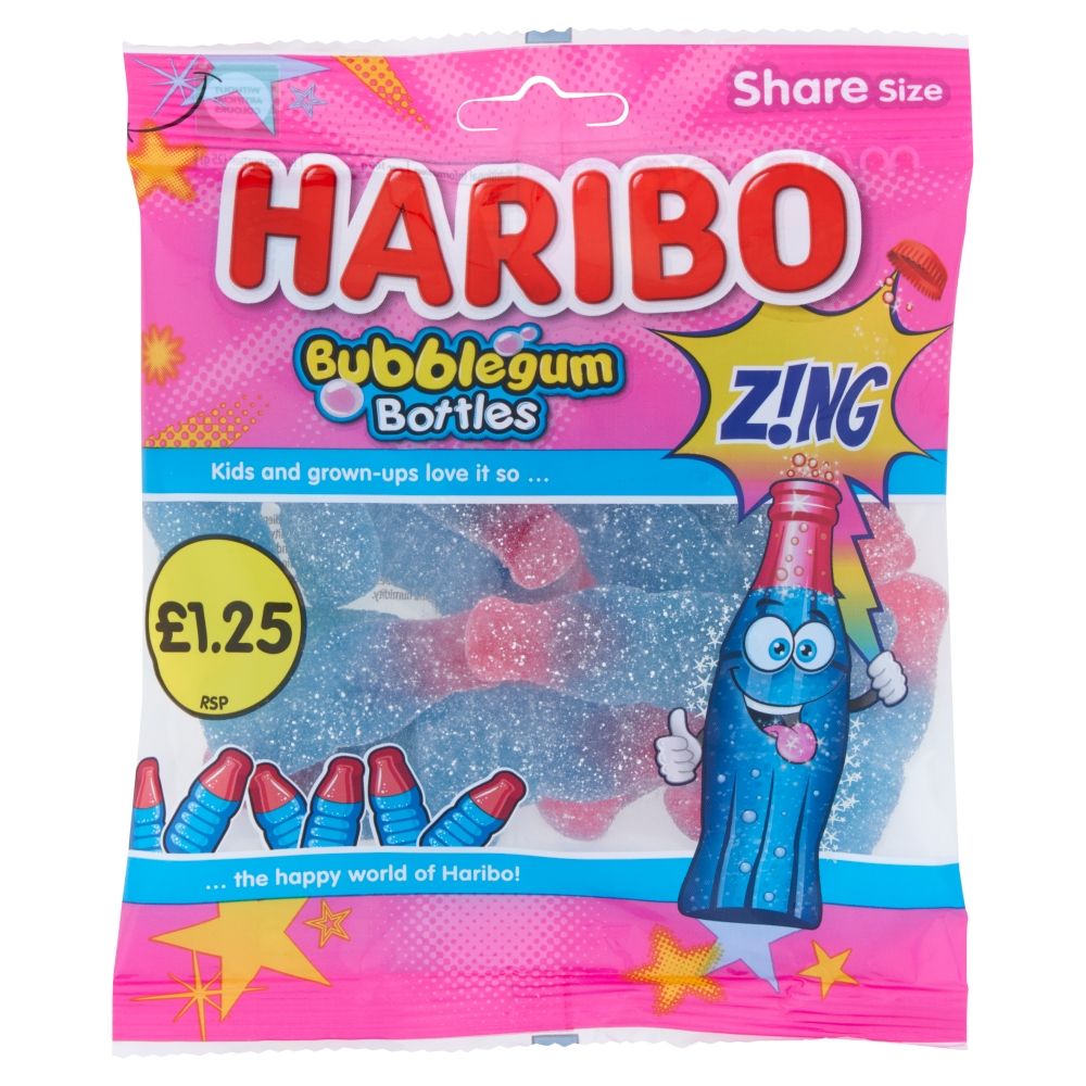 Picture of Haribo Bubblegum Bottles Zing PMP £1.25