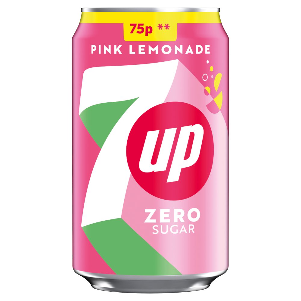 Picture of 7 UP Zero Pink Lemonade Cans 75p